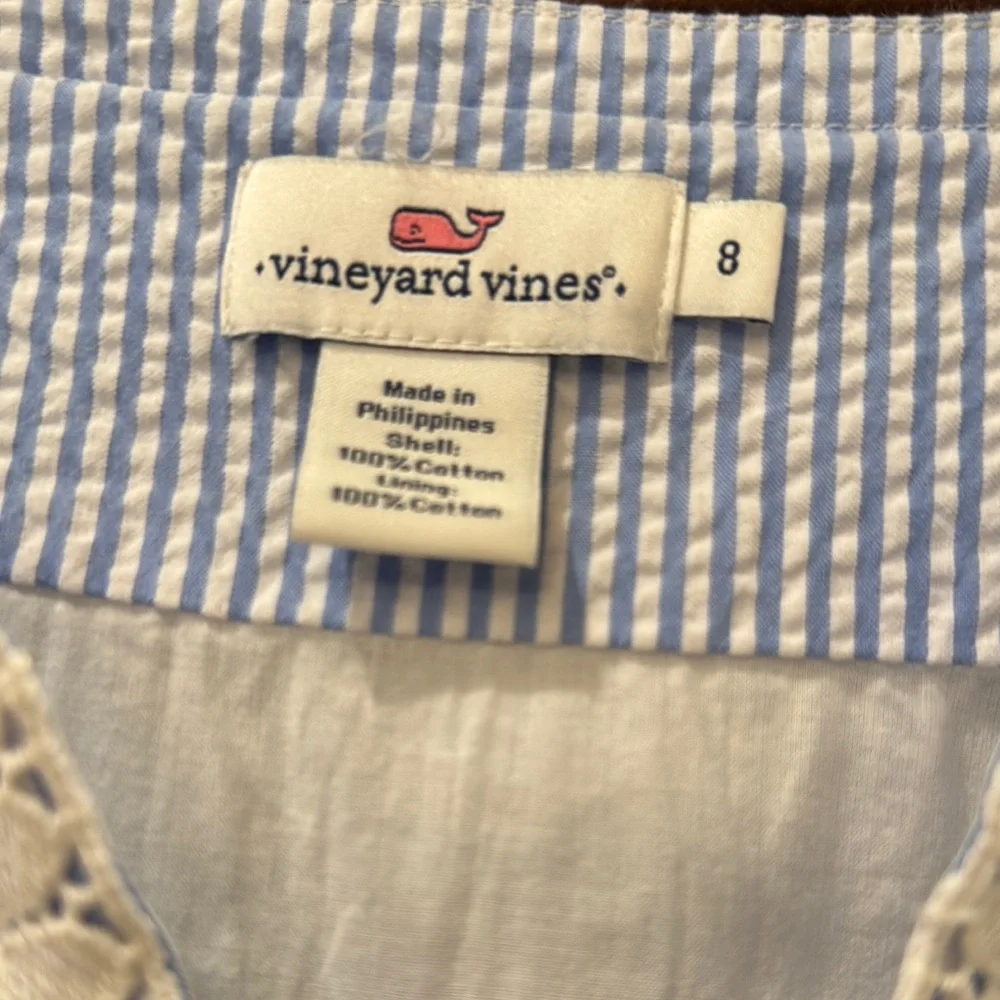 Vineyard Vines Blue and White Sleeveless Sundress - Picture 3 of 6